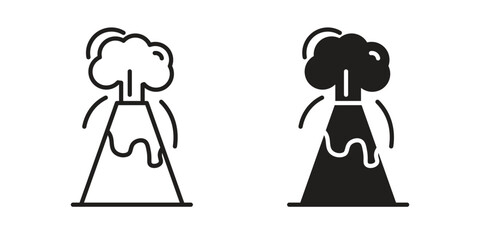 Volcano icon sign symbol and flat style for app, web and digital design.