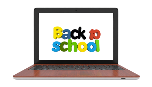 laptop with back to school text written on screen back to school backdrop editing element png pre school
