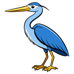 Obraz premium Great blue heron standing by a pond in Florida, fishing with its long beak, surrounded by water and wildlife