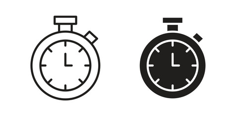 Stopwatch icon sign symbol and flat style for app, web and digital design.