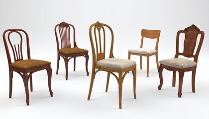 chairs on the white background 
