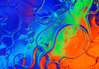 Liquid dreamscape abstract background with vibrant flowing multicolor formations