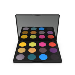 Vibrant Eyeshadow Palette with Mirror , 3D, transparent background , PNG  