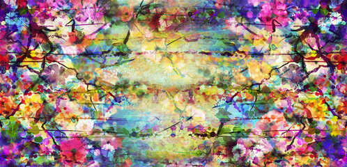 colorful abstract background watercolor digital flower pattern