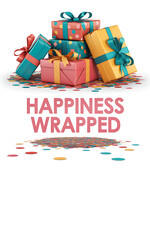 Pile of colorful wrapped gifts with ribbons and bows conveying happiness and celebration