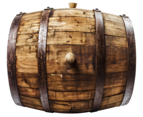 Wood barrel isolated on white background png transparent clipart.