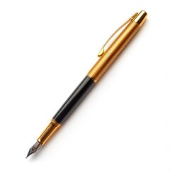 Gold and black fountain pen, top view