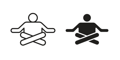 Meditating icon sign symbol and flat style for app, web and digital design.