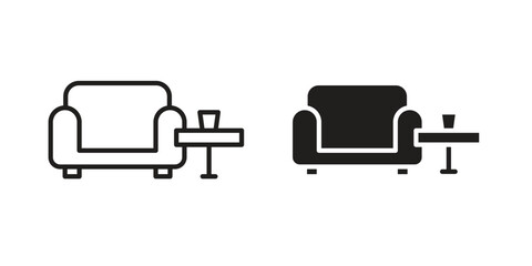 Lounge icon sign symbol and flat style for app, web and digital design.