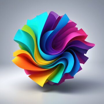 Colorful rainbow swirl wave design with vibrant gradient background