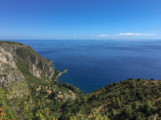 Panoramic view of the Mediterranean Sea from Eze, France