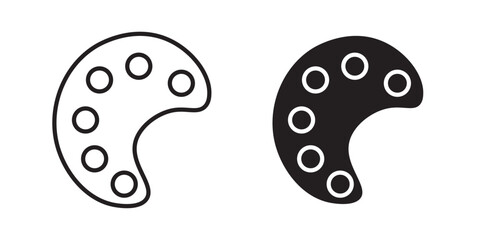 Color Palette icon . Vector illustration with stroke and fill on a white background.