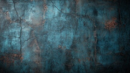 Obraz premium Vintage Teal Cracked Wall Texture for Graphic Design and Backgrounds