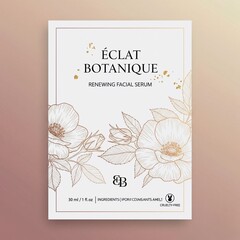 Elegant Botanical Skincare Label Vector Design