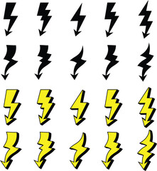 Lightning bolt collection in various styles and colors