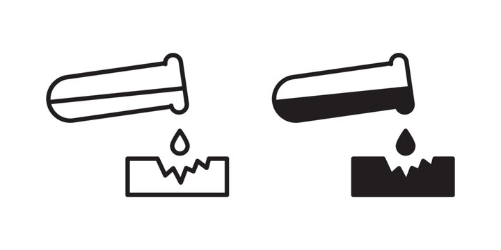 Corrosive substance icon sign symbol and flat style for app, web and digital design.