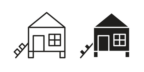 Chicken coop icon sign symbol and flat style for app, web and digital design.