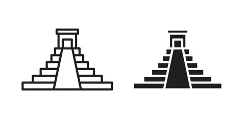 Chichen Itza icon sign symbol and flat style for app, web and digital design.