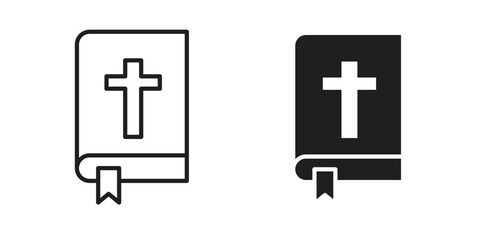 Obraz premium Bible icon sign symbol and flat style for app, web and digital design.