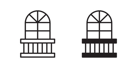 Balcony icon sign symbol and flat style for app, web and digital design.
