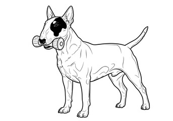 Obraz premium Bull Terrier with a durable chew toy – made from strong materials