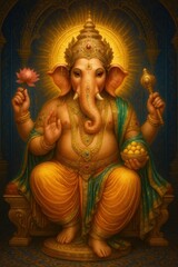 Fototapeta premium Illustration of lord ganesha for ganesh chaturthi