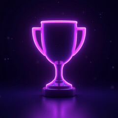 Futuristic neon winner's cup icon
