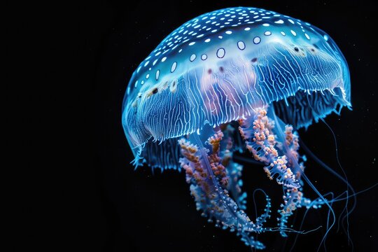High Quality Visual of Atlantic Portuguese Man O War with Space for Text or Design