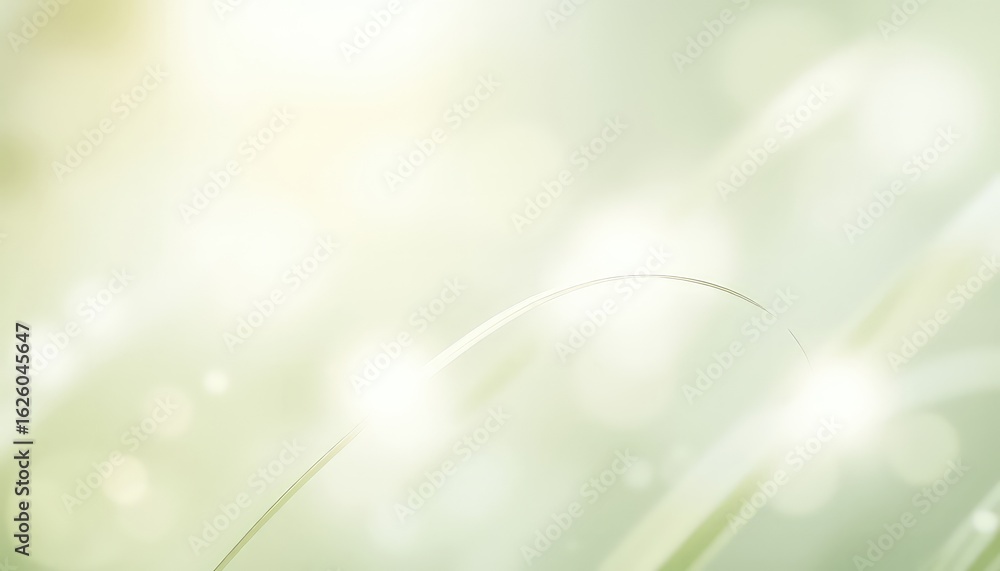 Poster gentle light illuminates blades of grass with blurred bokeh, creating a soft and serene backdrop for