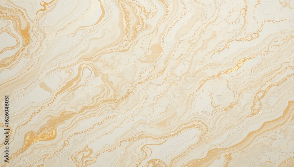Poster abstract undulating golden lines against a cream backdrop creates a luxurious and sophisticated visu