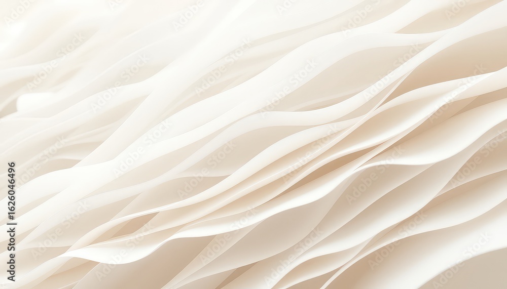 Aufkleber elegant layers of soft cream and white undulating shapes, creating a calming and sophisticated textu