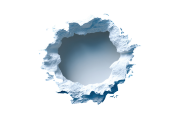 Ice ring hole; textured, light blue