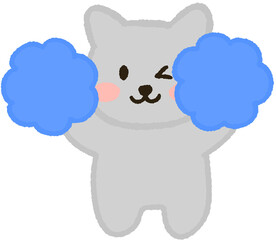 응원 토끼 손그림 캐릭터