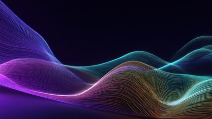 Obraz premium Colorful wave lines abstract design