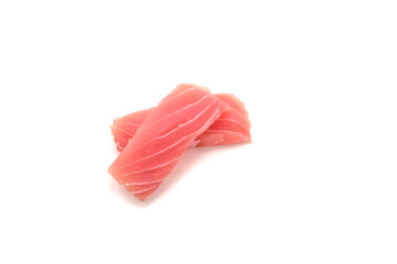 Sashimi made from tuna on a white background. Japanese style food.