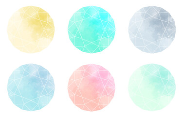 同系色のジルコンカット水彩素材セット