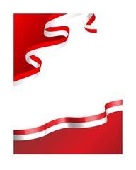 Indonesian Flag Element – Red and White Vector Illustration
