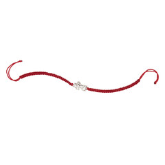 Elegant red thread Silver Rakhi celebrating the sacred bond of Raksha Bandhan.