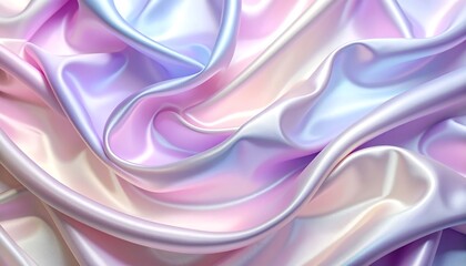 Obraz premium Iridescent fabric with soft, flowing folds and pastel colors