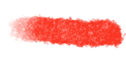 Red paint smear bar with textured brush edges on transparent background for headers, banners, and text highlights