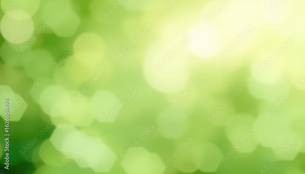 Poster abstract luminous fresh green background with soft highlights and bokeh for spring and summer concep