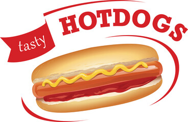 hot dog with ketchup and mustard