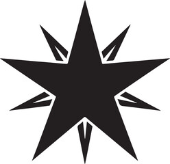 Fototapeta premium Gothic Neo-Tribal Star Icon Set, Minimal Dark Vector Design, Star Silhouette Vector Icon.
