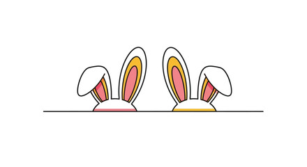 Easter bunny ears vector graphic design for spring holiday celebration party art
