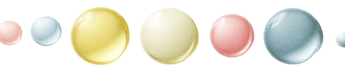 Oval-shaped, multicolored, pixelated dishes