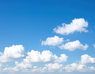 Naklejka premium 白い積雲が映える真夏の青空 