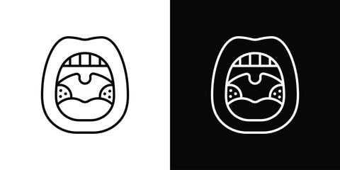 Tonsillitis icon symbol, logo illustration. Vector graphics
