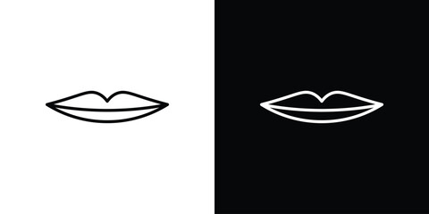 Thin lips icon symbol, logo illustration. Vector graphics