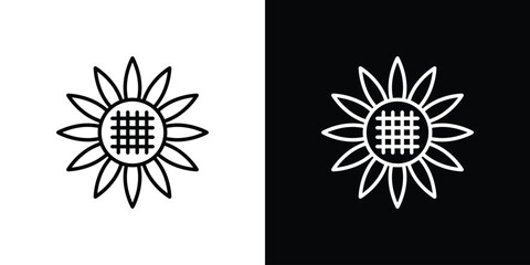 Sunflower icon symbol, logo illustration. Vector graphics