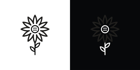 Sunflower icon symbol, logo illustration. Vector graphics